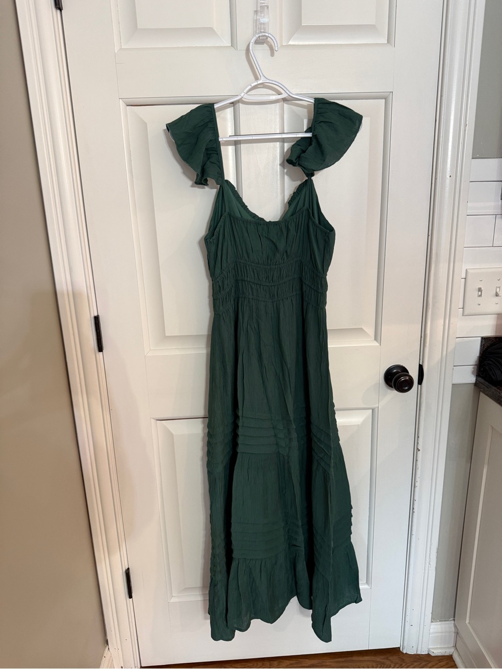 Max + Ash Emerald Green Flutter Sleeve Midi Dress Boho Cottagecore 25457 - Picture 6 of 10